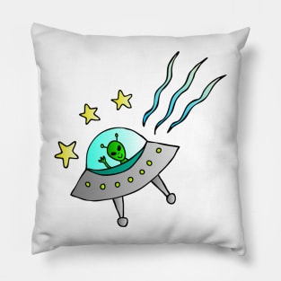 Aqua Alien Ship Pillow