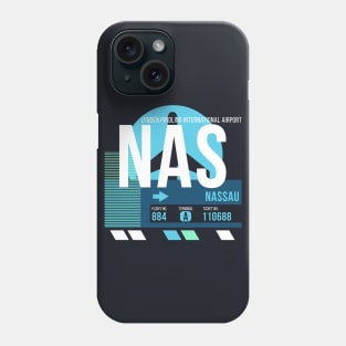 Nassau (NAS) Airport Code Baggage Tag Phone Case