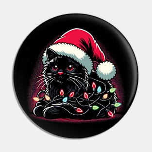 Cute Ugly Christmas Cat Women Men Kids Funny Cat Christmas Pin