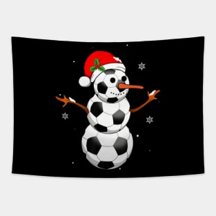 Soccer Santa Hat Snowman Christmas Lights Funny Xmas Squad Tapestry