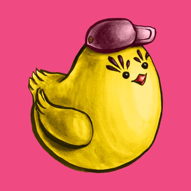 Cute Chicken With Hat Funny Cartoon by Boriana Giormova