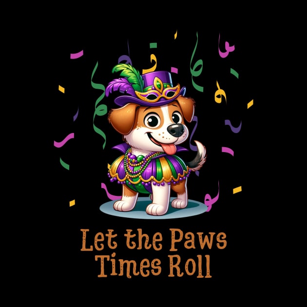 Mardi Paws Parade - Festive Dog in Carnival Attire by Ingridpd