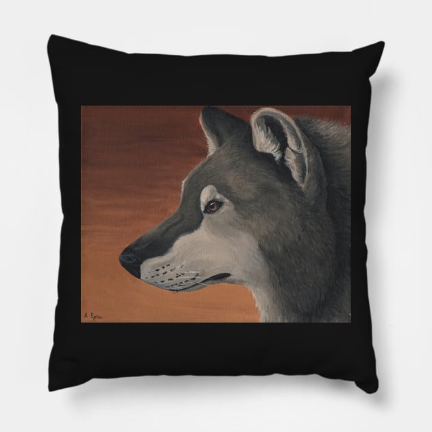 Timber Wolf Pillow by WolfySilver