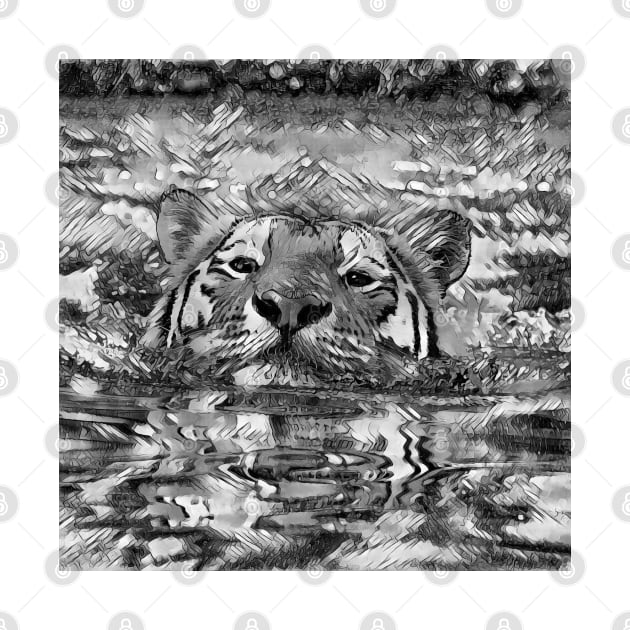 AnimalArtBW Tiger 001 by JAMFoto