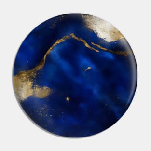 Abstract dark blue and gold paint Pin