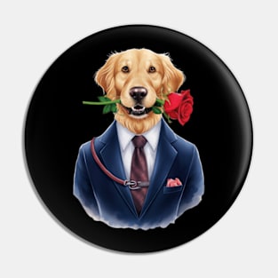 Golden Retriever Boyfriend Classic Pin