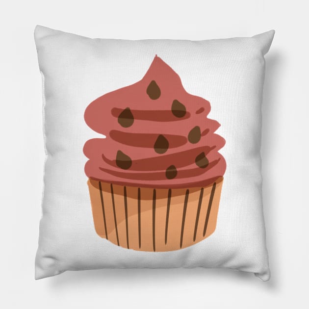 Chocolate cupcake cute graphic cooking sweet pastel style Pillow by meisanmui