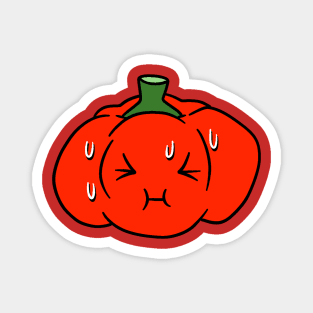 Nervous Red Bell Pepper Magnet