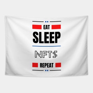 Eat Sleep Nfts Repeat Tapestry