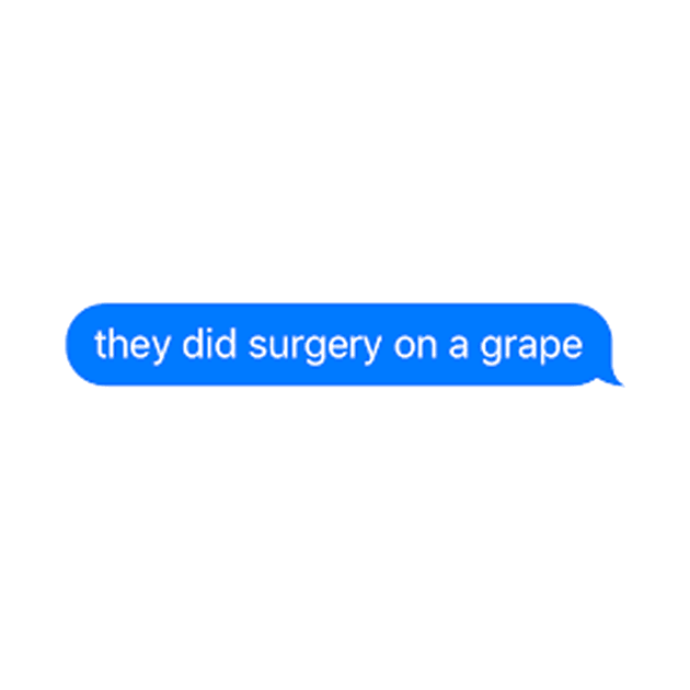 they did surgery on a grape meme imessage by TintedRed