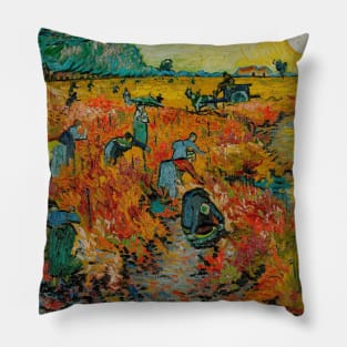 Van Gogh - Red Vine Yard in Arles Pillow