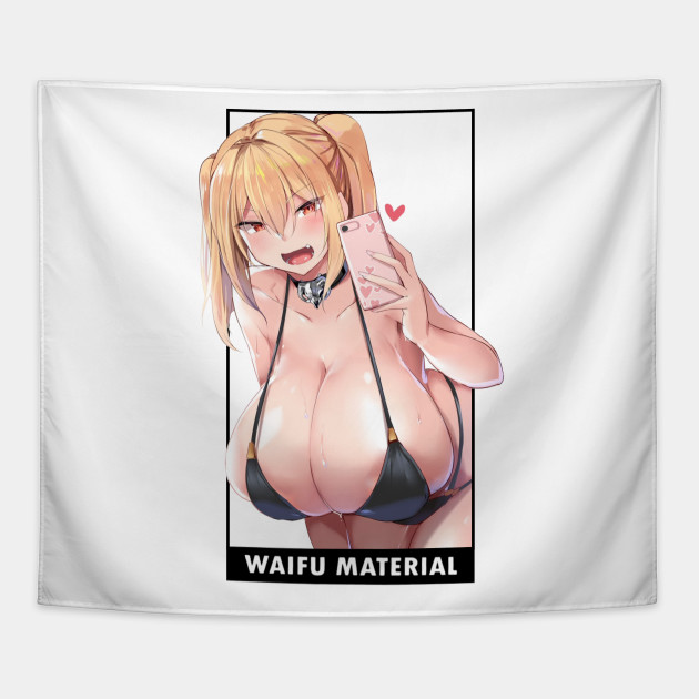 Busty Anime Waifu Material With Phone - Waifu - Tapestry | TeePublic Busty Anime Waifu Material With Phone - Waifu - Tapestry | TeePublic