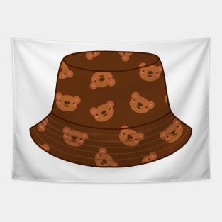 Bucket hat with bear pattern Tapestry