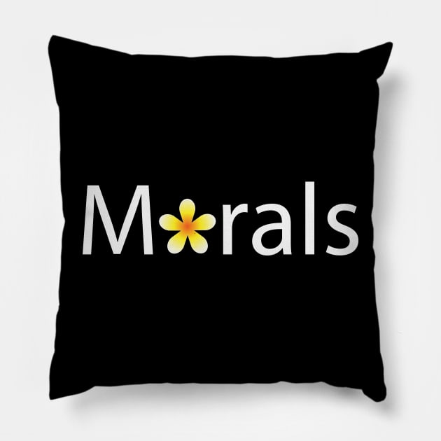 Morals artistic text design Pillow by BL4CK&WH1TE 