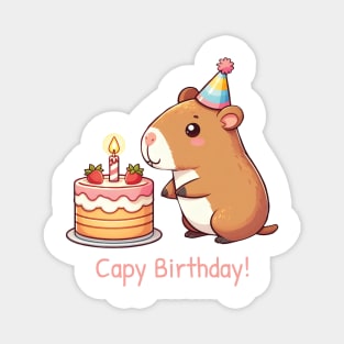 Cappy Capy Birthday Capybara Kawaii Magnet