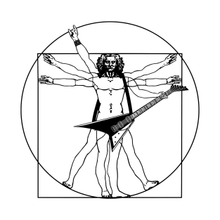 🤘🏻 🎸 Vitruvian man with electric guitar T-Shirt