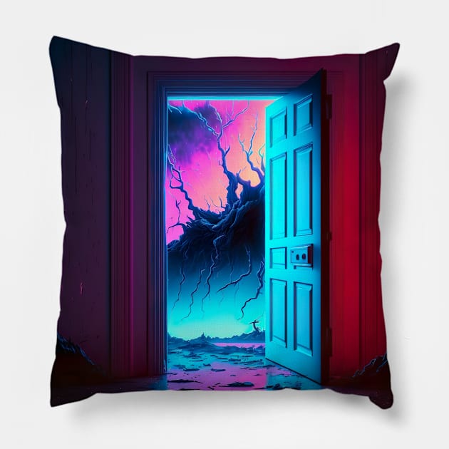 Mysterious Door To Another Dimension Pillow by Nightarcade