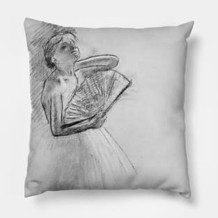 Dancer with a Fan by Edgar Degas Pillow