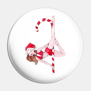 Santa Claus is poledancing...in town Pin