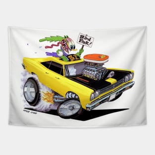 BIRD FINK 1969 yellow muscle car Tapestry