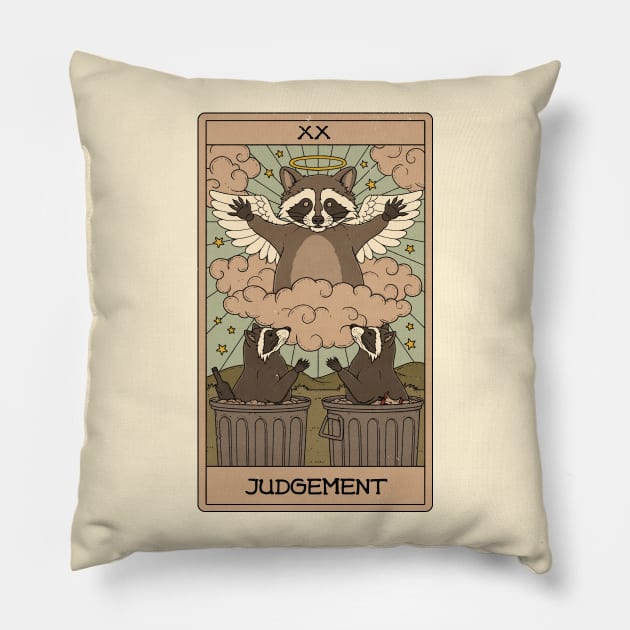 Judgement - Raccoons Tarot Pillow by thiagocorrea