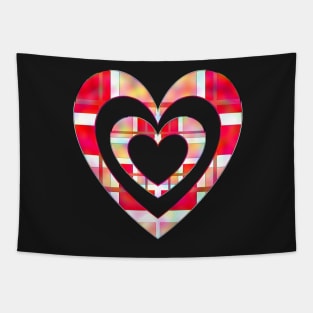 Plaid Hearts Tapestry