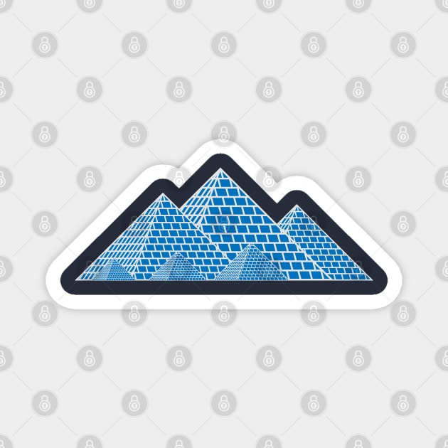 Pyramids of Egypt (blue) Magnet by PabloDeChenez