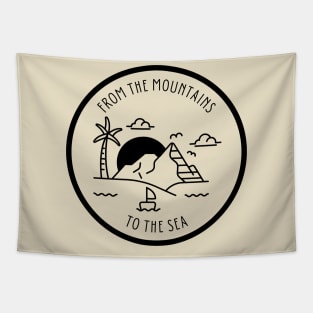 Mountains to the Sea light background Tapestry