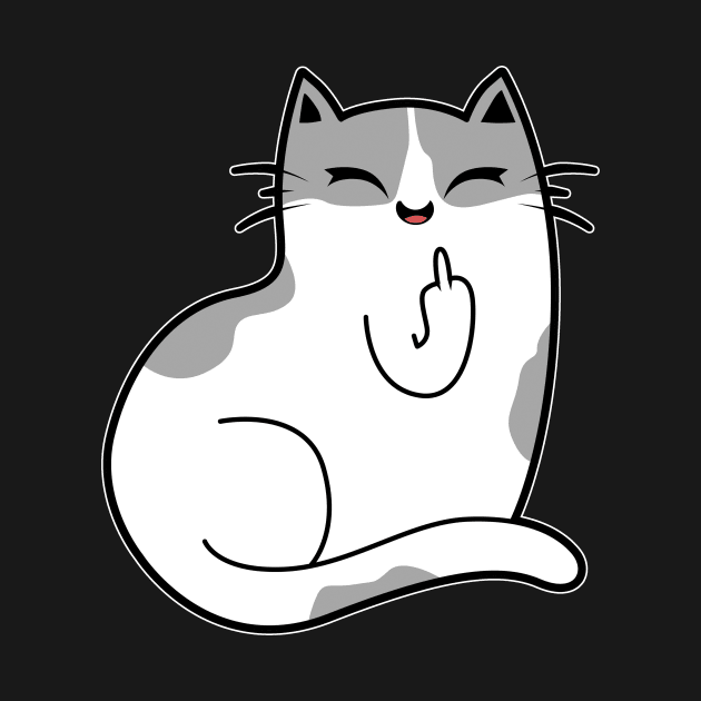 Funny Cat Middle Finger by Imutobi