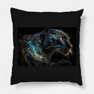 Black Panther Abstract Art Pillow