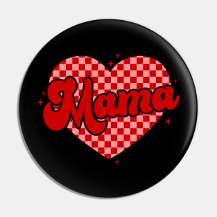 Retro Groovy Mama is My Valentine Cute Heart Boys Girls Kids Pin