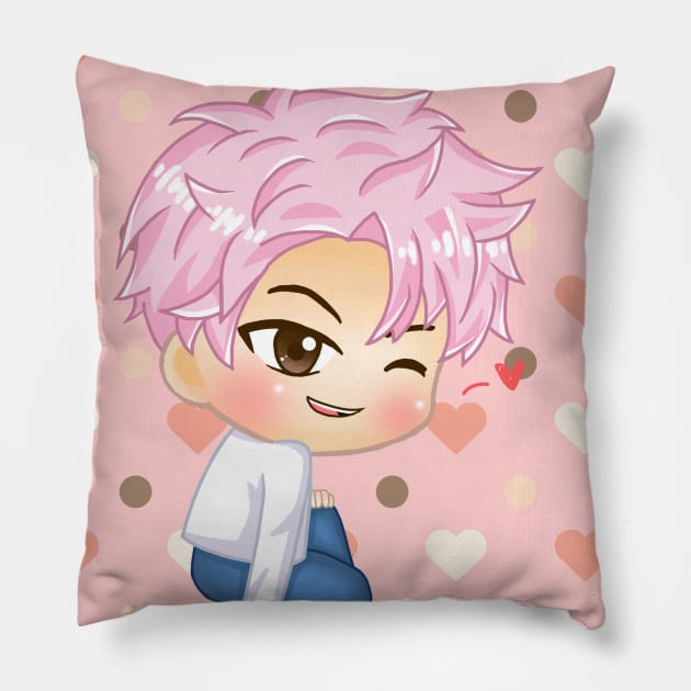 BTS KPOP RM RAP MONSTER CHIBI CUTE CHARACTER Pillow by moonquarius