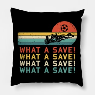 What a save Vintage Retro Rocket Soccer Car League Pillow