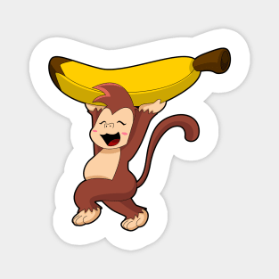 Monkey with Banana Magnet