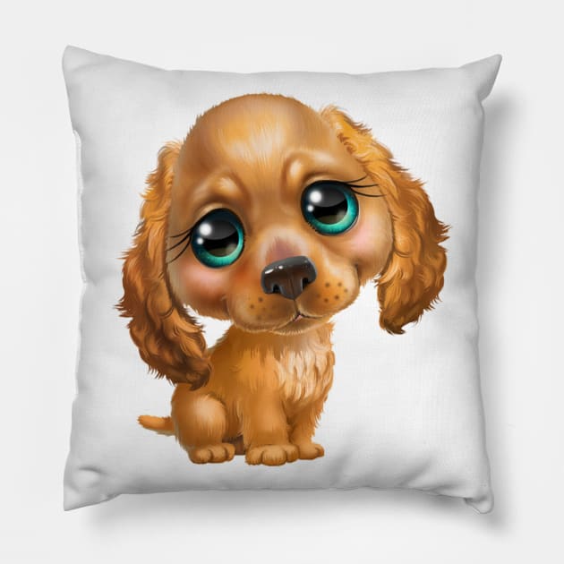 So Adorable Big Eyed Pup Pillow by cameradog