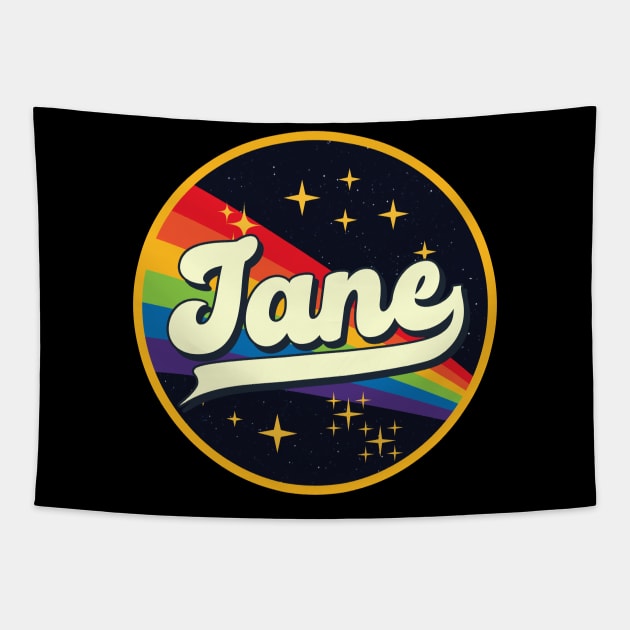 Jane // Rainbow In Space Vintage Style Tapestry by LMW Art