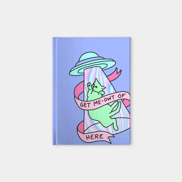 Ufo Cat Alien Introvert Pastel Grunge 99s Hologram Xfiles 1990s Notebook Teepublic