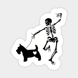 Scottie skull halloween Scottish Terrier Magnet