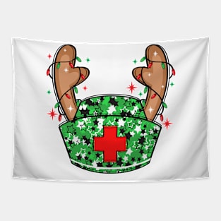 Glitter sparkle Christmas Nurse Hat Tapestry