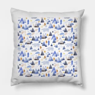 mountains and polar bears Pillow