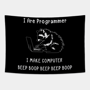 Raccoon I Are Programmer Tapestry