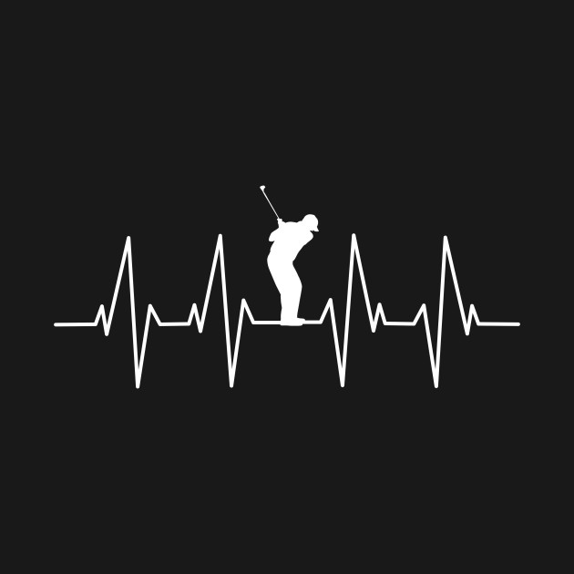 Golf Ball Golfer Heartbeat Golfing Heart Gift Idea by amango