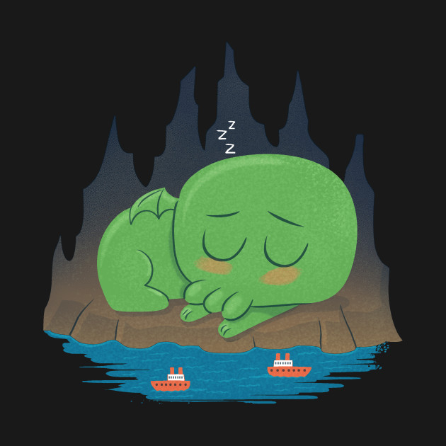 Disover Cutethulhu Is Sleepy - Cute Lovecraft - T-Shirt