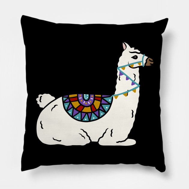 Peruvian llama Alpaca Animal Pillow by dukito