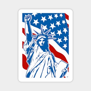 Lady Liberty With Raising Fist Magnet