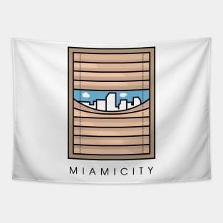 miami city at the window Tapestry