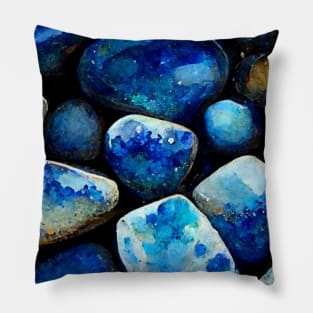 Lapis Nature Stone Blue Pebbles Pillow