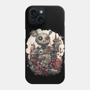 Comic-Style: AI Cyborg Robot Skull and the Apocalypse Phone Case