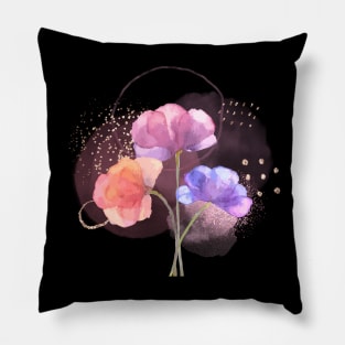 Dainty Poppies - Watercolor Flowers Pillow