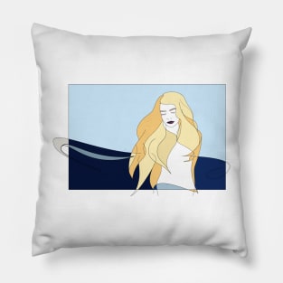 Naiades - Goddess of the Seas #woman #girl #beauty #fineart #popart #home #decor #fashion #buyart #artprint #minimal #drawing Pillow